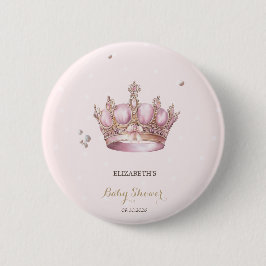 Little Princess Crown Pearls Dots Baby Shower 缶バッジ
