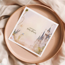 Little Princess Fairytale Castl Castle Baby Shower スタンダードカクテルナプキン