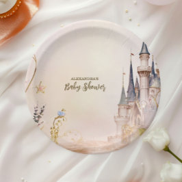 Little Princess Fairytale Castle Baby Shower ペーパープレート