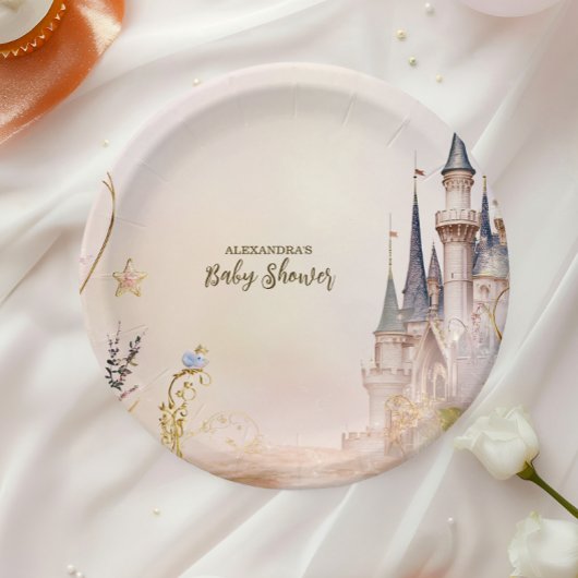 Little Princess Fairytale Castle Baby Shower ペーパープレート