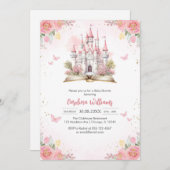 Little Princess Fairytale Castle Girl Baby Shower 招待状 (正面/裏面)