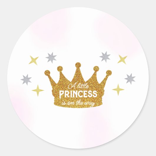 Little Princess Girl Baby Shower ラウンドシール (正面)
