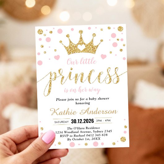 Little Princess Girl Baby Shower Invitation 招待状