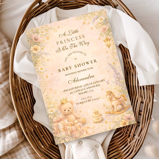 Little Princess Moon Baby Shower 招待状