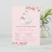 Little Princess, Swan Bow Baby Shower 招待状 (スタンド正面)