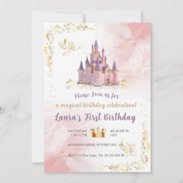 Little princess Theme invitaion. Kids party. 招待状