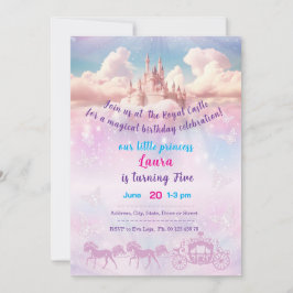 Little princess Theme invitaion. Kids party. 招待状