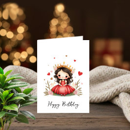 Little princess with red dress 招待状