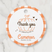 Little Pumpkinシャワ男女兼用ーサンキュー フェイバータグ (正面)