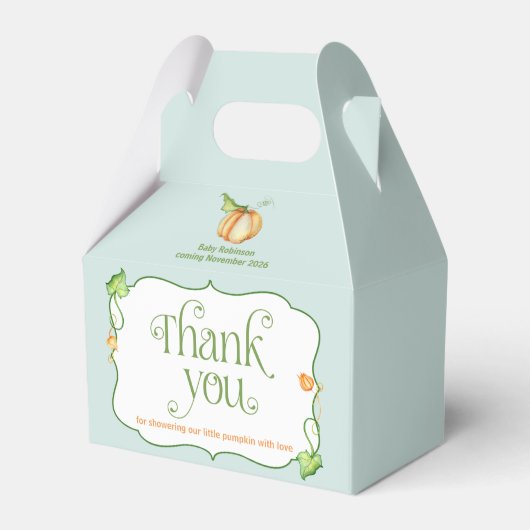 Little Pumpkinストーリーブックニュートラル赤ちゃんシャワー フェイバーボックス (正面サイド)