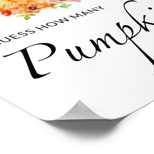 Little pumpkinフローラはカボチャのポストの数を推測する ポスター (角)