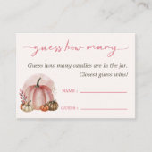 Little Pumpkin女の子の赤ちゃんシャワー推測する数 エンクロージャーカード (正面)