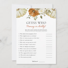 Little Pumpkin推測誰が赤ちゃんシャワーのゲームカード シーズンカード