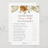 Little Pumpkin推測誰が赤ちゃんシャワーのゲームカード シーズンカード (正面/裏面)
