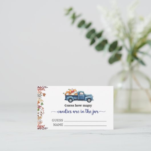 Little Pumpkin男の子ベイビーシャワー推測ゲームの答え エンクロージャーカード (スタンド正面)