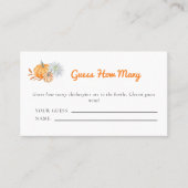 Little Pumpkin赤ちゃんシャワーいくつゲームを推測 プレイスカード (正面)