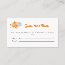 Little Pumpkin赤ちゃんシャワーいくつゲームを推測 プレイスカード