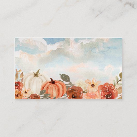 Little Pumpkin赤ちゃんシャワー推測キス数 エンクロージャーカード (裏面)