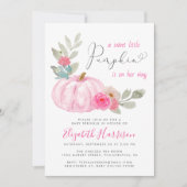 Little Pumpkin 水彩 ベイビーガール スプリンクル 招待状 (正面)