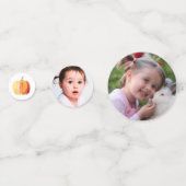 Little Pumpkin 1st Birthday Photo コンフェッティ (裏面)