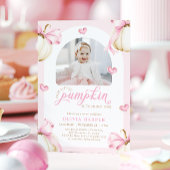 Little Pumpkin 1st Birthday Photo Invitation 招待状