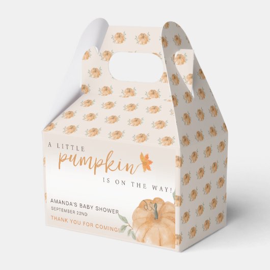Little Pumpkin Autumn Fall Thank You Baby Shower  フェイバーボックス (正面サイド)