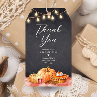 Little Pumpkin Autumn Picnic Baby Shower Favor Tag ギフトタグ
