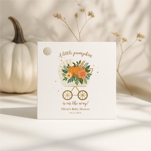 Little Pumpkin Baby Shower フェイバータグ