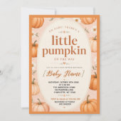 Little Pumpkin Baby Shower 招待状 (正面)