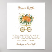 Little Pumpkin Baby Shower 8x10 Diaper Raffle Sign ポスター (正面)