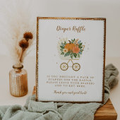 Little Pumpkin Baby Shower 8x10 Diaper Raffle Sign ポスター