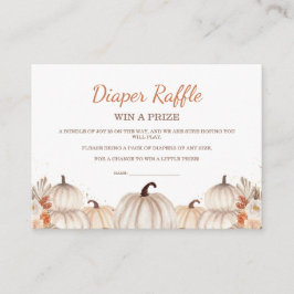 Little Pumpkin Baby Shower Diaper Raffle Ticket エンクロージャーカード