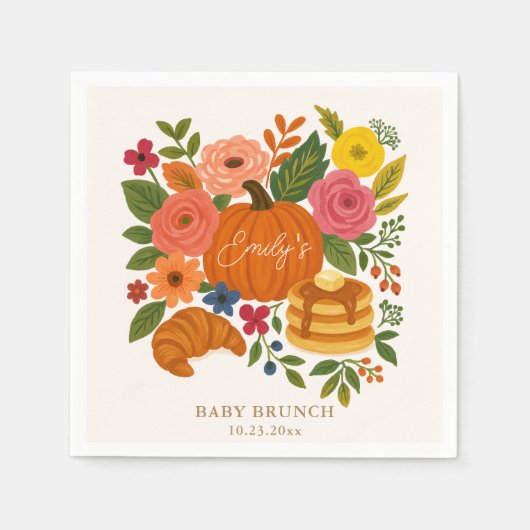 Little Pumpkin Baby Shower Paper Napkin スタンダードカクテルナプキン (正面)