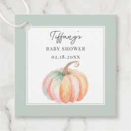 Little Pumpkin Baby Shower Thank 来 For フェイバータグ