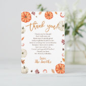 Little Pumpkin Baby Shower Thank You Cards サンキューカード (スタンド正面)