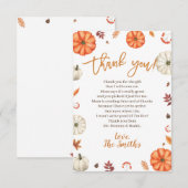 Little Pumpkin Baby Shower Thank You Cards サンキューカード (正面/裏面)