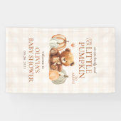 Little Pumpkin Bear Fall Baby Shower Welcome  横断幕 (横)