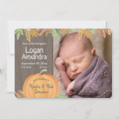 Little Pumpkin Birthの発表 招待状 (正面)