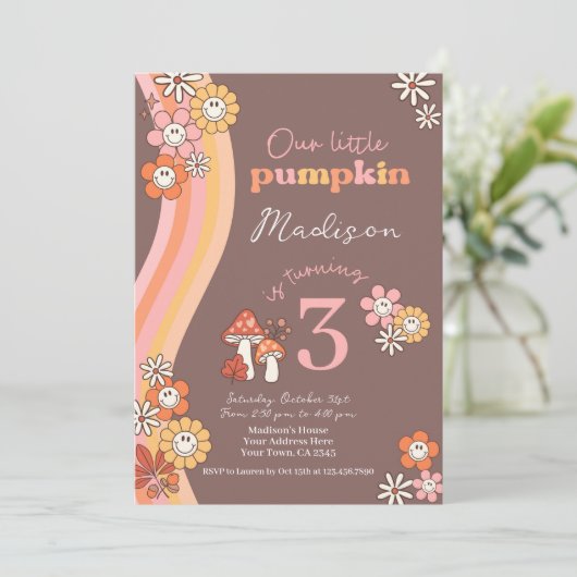 Little Pumpkin Birthday Invitation 招待状 (スタンド正面)