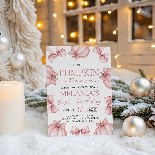 Little Pumpkin Birthday Invite 招待状