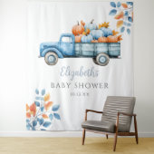 Little Pumpkin Blue Baby Shower写真の背景 タペストリー (インサイチュ)