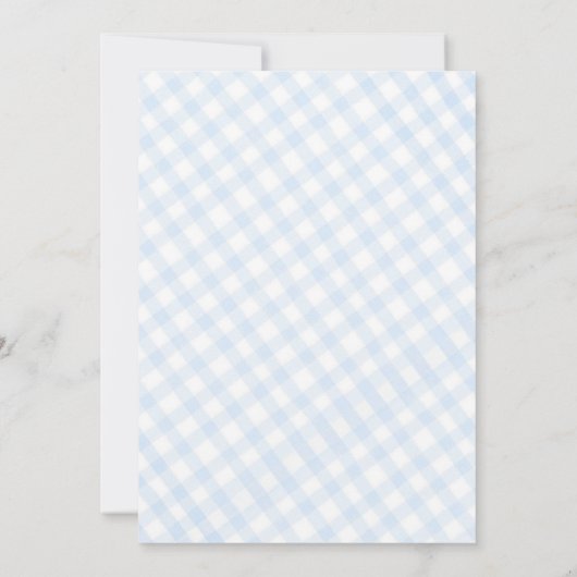 Little Pumpkin Blue Boy  Greenery Baby Shower 招待状 (裏面)