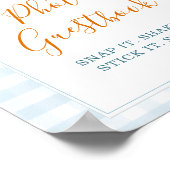 Little Pumpkin Blue Truck Gingham Photo Guestbook ポスター (角)