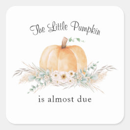 Little Pumpkin Bohoベビーシャワーステッカー スクエアシール