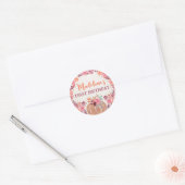 Little Pumpkin Boho Floral 1st Bday Sticker ラウンドシール (封筒)