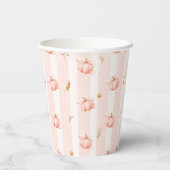 Little Pumpkin Bow Fall Floral Baby Shower  紙コップ (裏面)