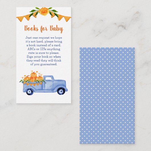 Little Pumpkin Boy赤ちゃんシャワーベビー エンクロージャーカード (正面/裏面)