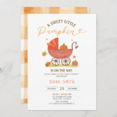 Little Pumpkin Carriage Baby Shower Invite 招待状 (正面/裏面)
