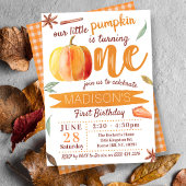Little Pumpkin Fall 1st Birthday 招待状