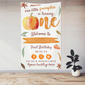 Little Pumpkin Fall 1st Birthday Party Welcome 横断幕
